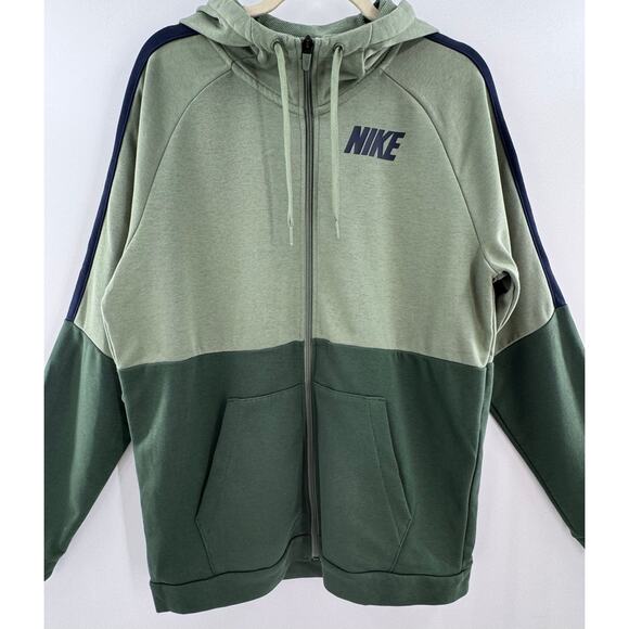 Nike Men's Two Tone Green Dri Fit  Full Zip Training Hoodie Jacket - Picture 1 of 8